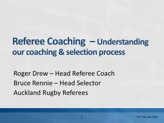 Referee Coaching – Understanding our coaching &amp; selection process
