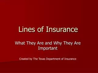 Lines of Insurance
