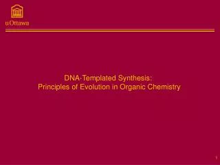 DNA-Templated Synthesis: Principles of Evolution in Organic Chemistry