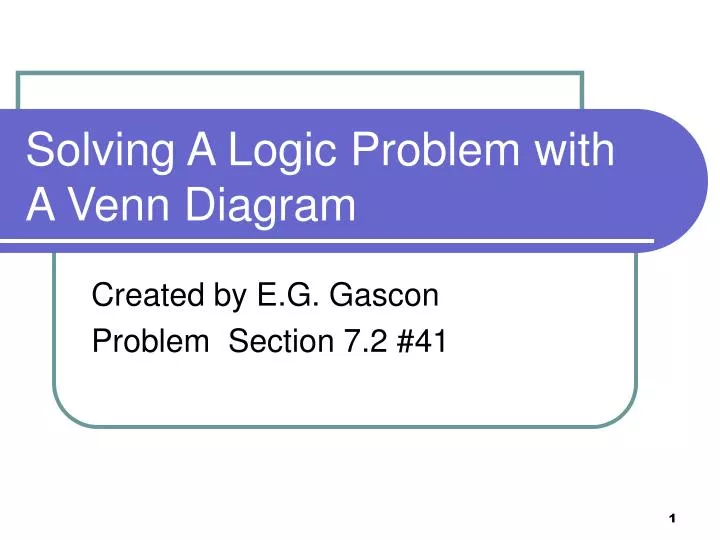 solving a logic problem with a venn diagram