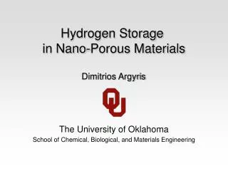 Hydrogen Storage in Nano-Porous Materials