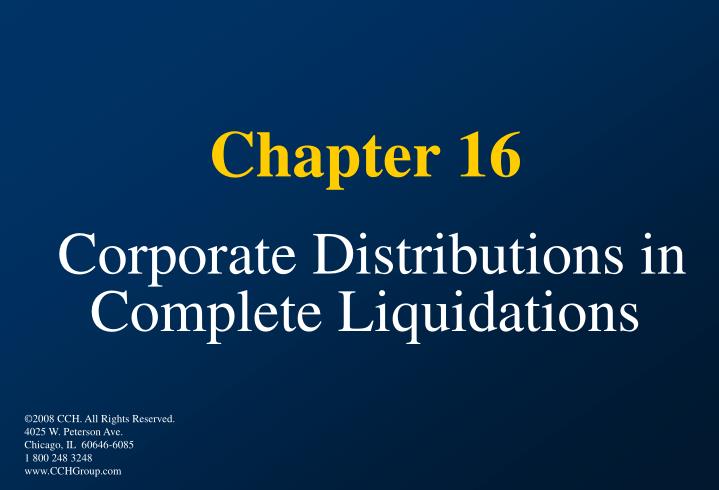 chapter 16 corporate distributions in complete liquidations