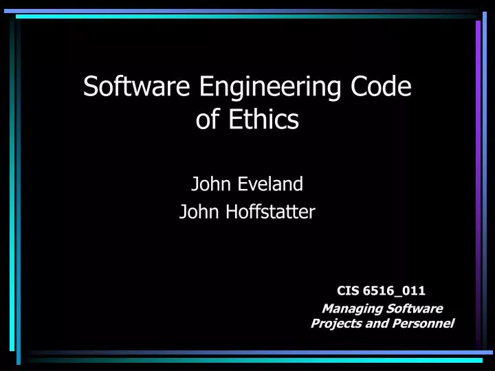 software engineering code of ethics