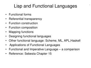 Lisp and Functional Languages