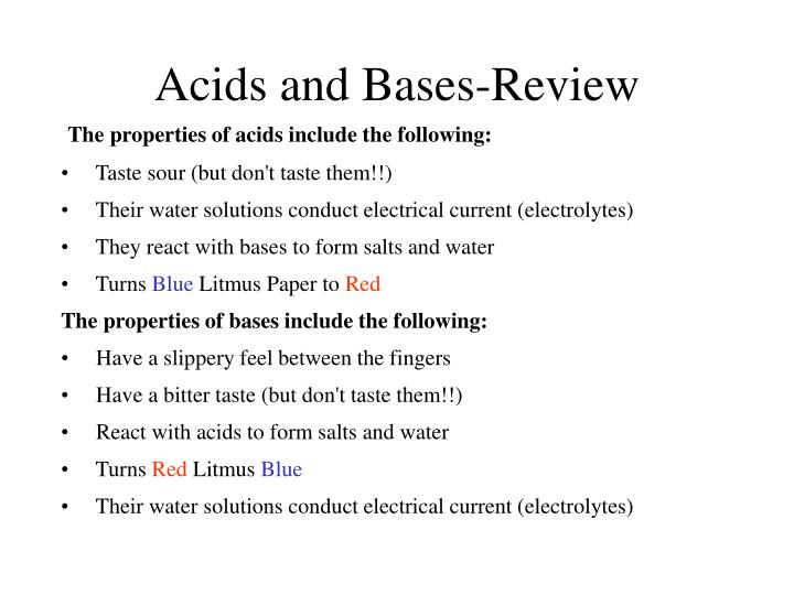 acids and bases review
