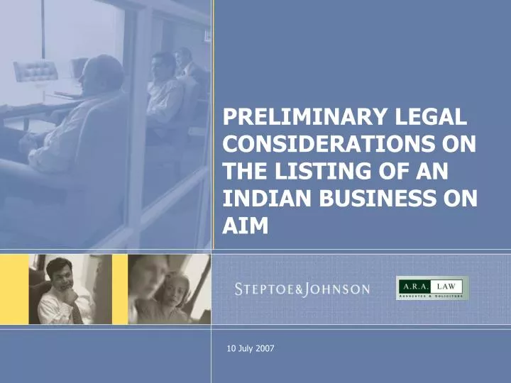 preliminary legal considerations on the listing of an indian business on aim