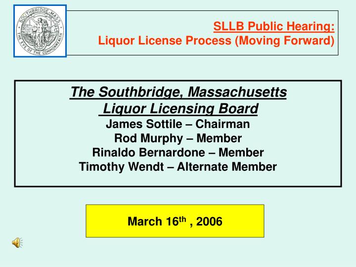 sllb public hearing liquor license process moving forward