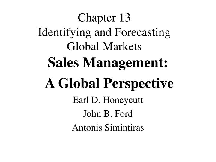 chapter 13 identifying and forecasting global markets