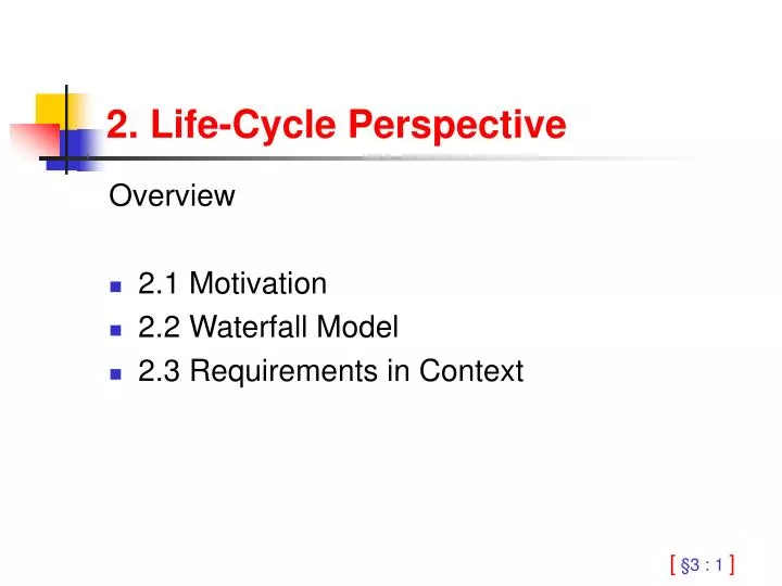 2 life cycle perspective