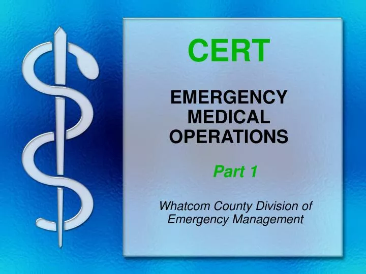 cert emergency medical operations