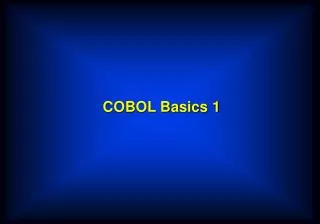 COBOL Basics 1