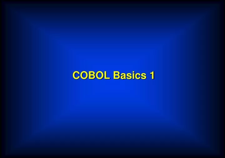 cobol basics 1