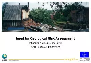Input for Geological Risk Assessment