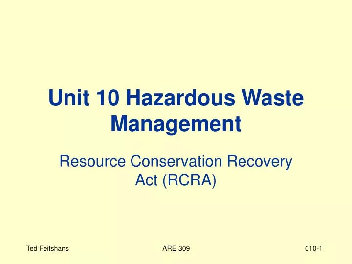 unit 10 hazardous waste management