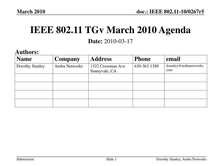 ieee 802 11 tgv march 2010 agenda
