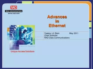 Advances in Ethernet