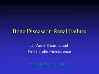 Bone Disease in Renal Failure