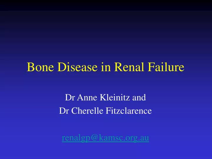 bone disease in renal failure
