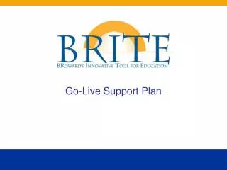 Go-Live Support Plan