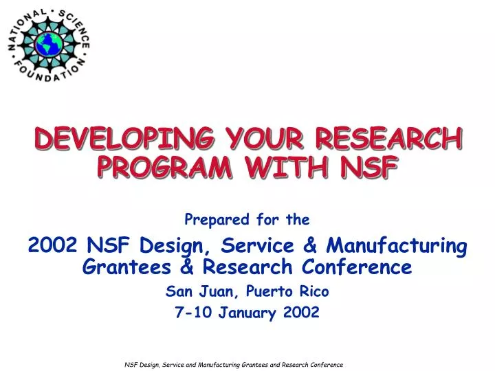 developing your research program with nsf
