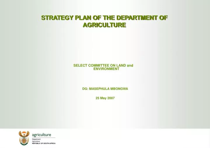 strategy plan of the department of agriculture