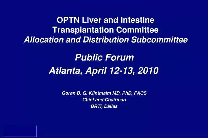 optn liver and intestine transplantation committee allocation and distribution subcommittee