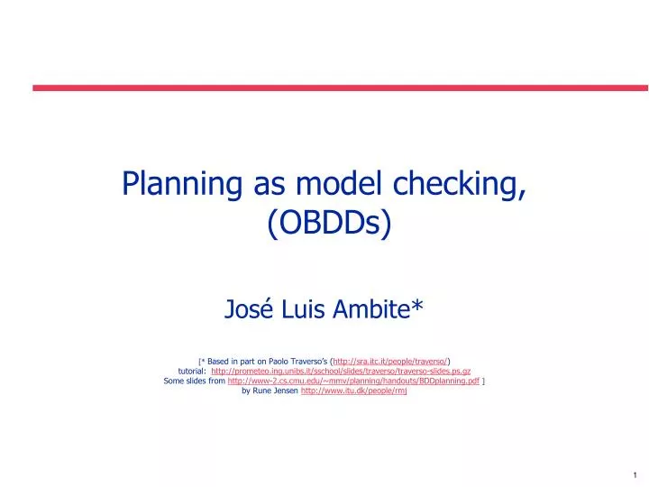 planning as model checking obdds