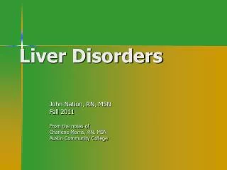 Liver Disorders