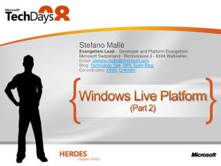 Windows Live Platform (Part 2)