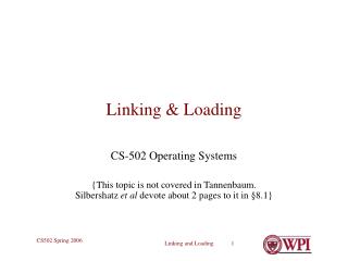 Linking &amp; Loading