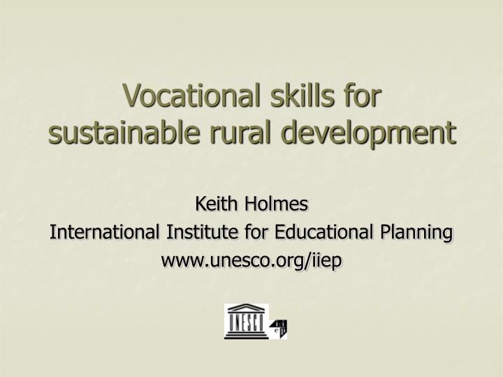 vocational skills for sustainable rural development