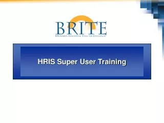 HRIS Super User Training