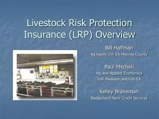 Livestock Risk Protection Insurance (LRP) Overview