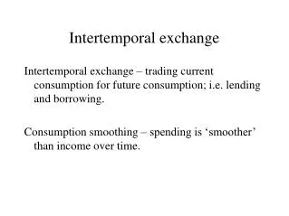 Intertemporal exchange