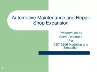 Automotive Maintenance and Repair Shop Expansion