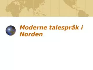 Moderne talespråk i Norden