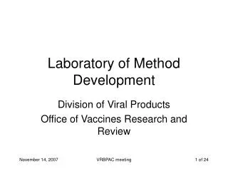 Laboratory of Method Development
