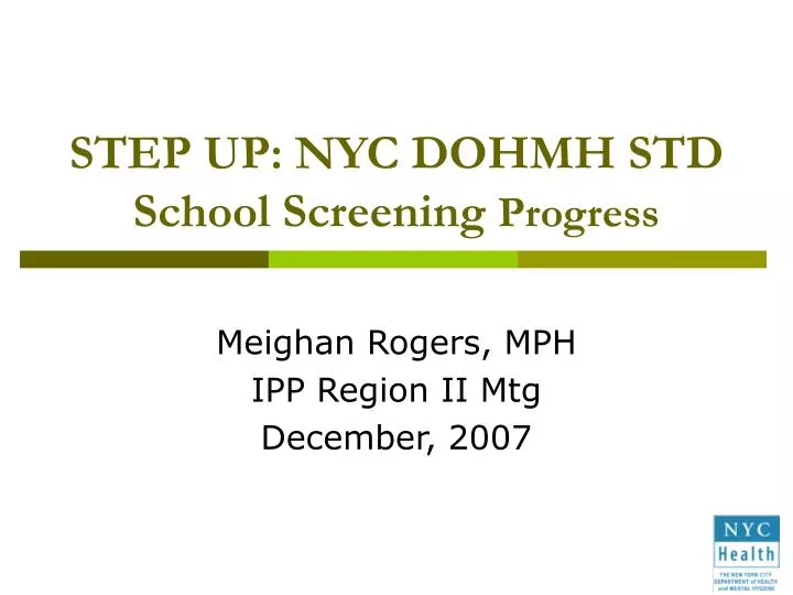 step up nyc dohmh std school screening progress
