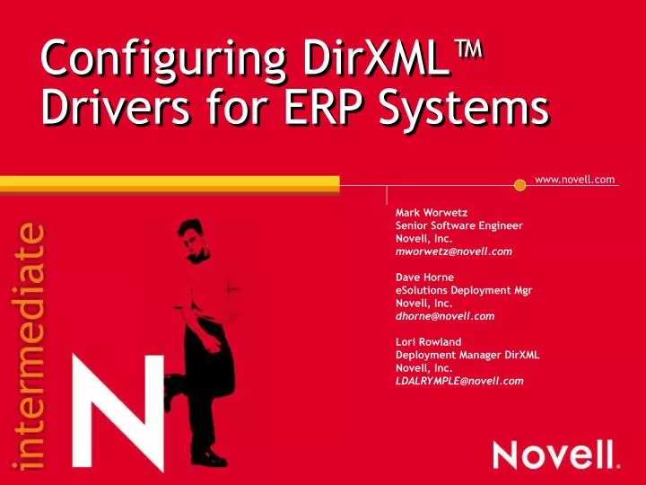 configuring dirxml drivers for erp systems