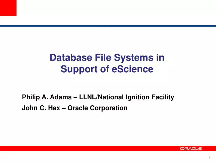 database file systems in support of escience