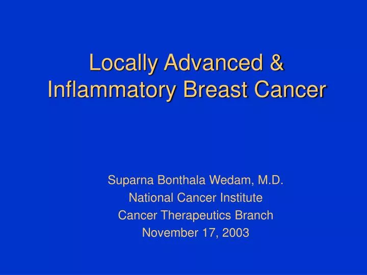 locally advanced inflammatory breast cancer