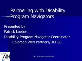 Partnering with Disability Program Navigators