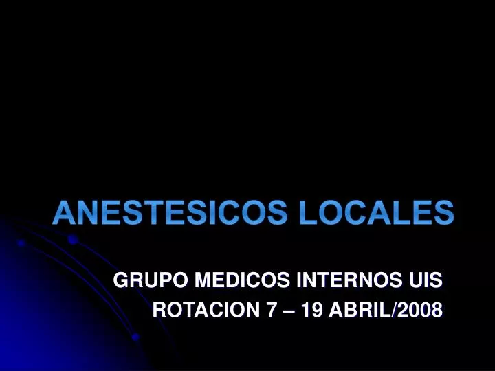 anestesicos locales