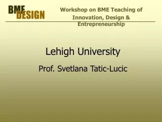 Lehigh University Prof. Svetlana Tatic-Lucic
