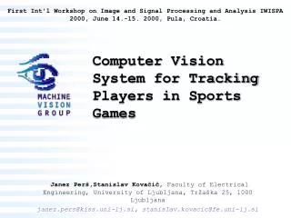 Computer Vision System for Tracking Players in Sports Games