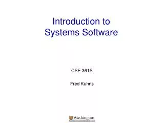 Introduction to Systems Software
