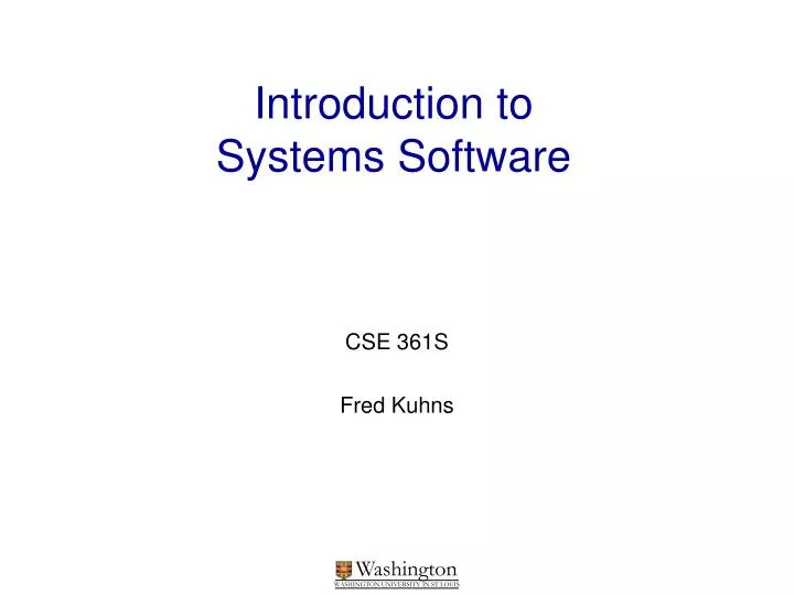 introduction to systems software