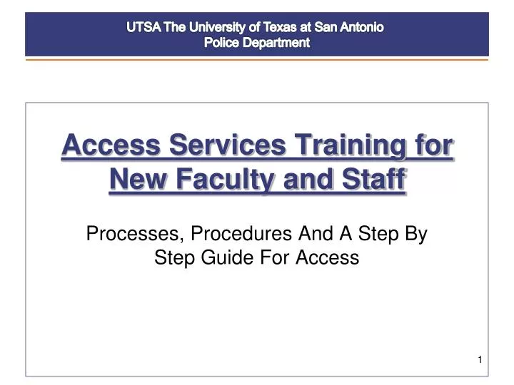 access services training for new faculty and staff