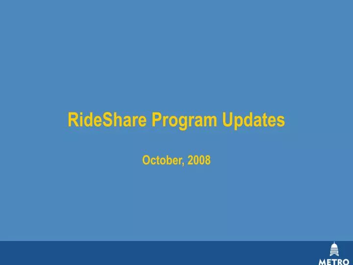rideshare program updates