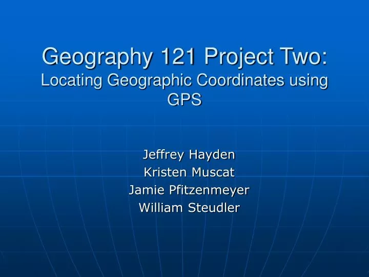 geography 121 project two locating geographic coordinates using gps